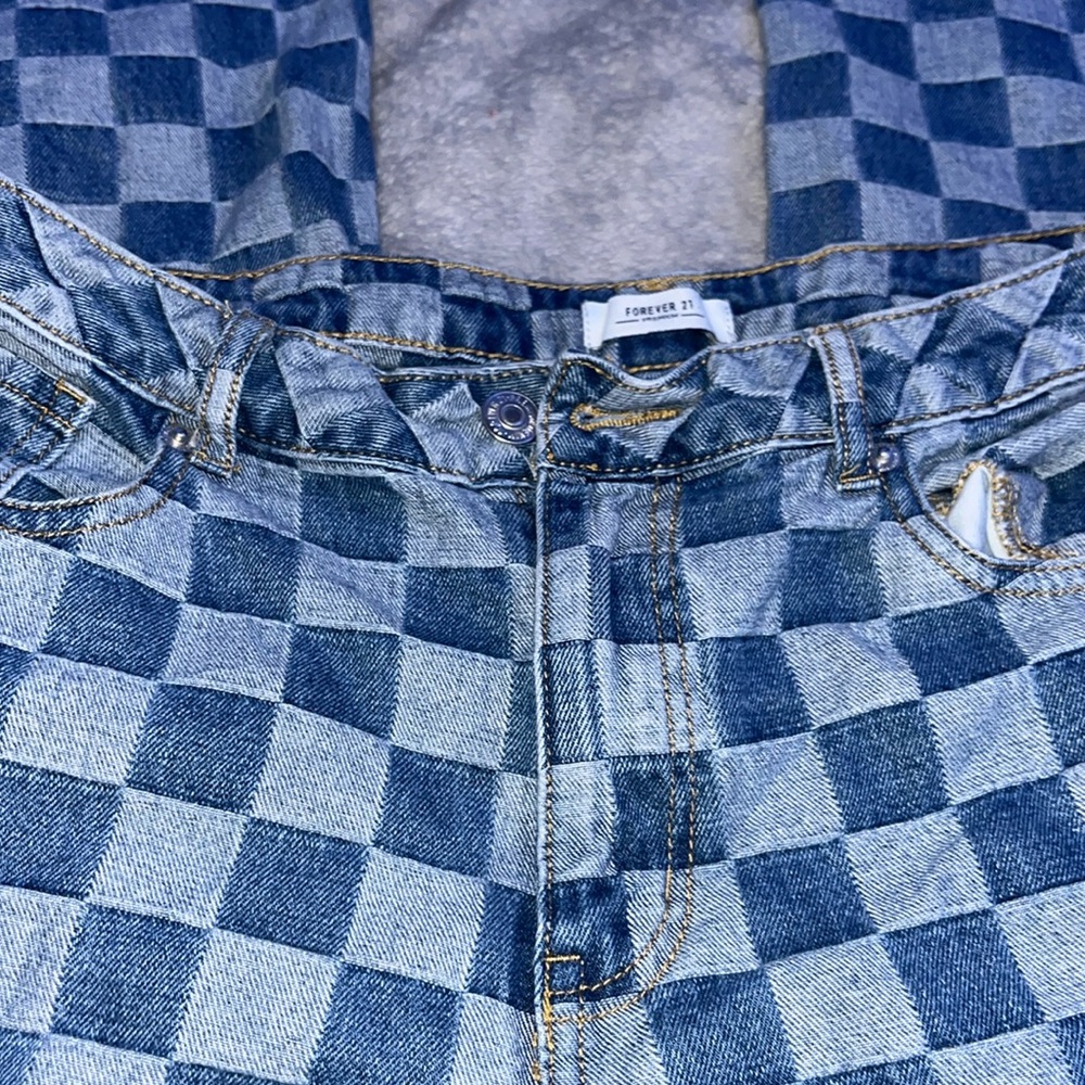 Forever 21 Checkered Jeans